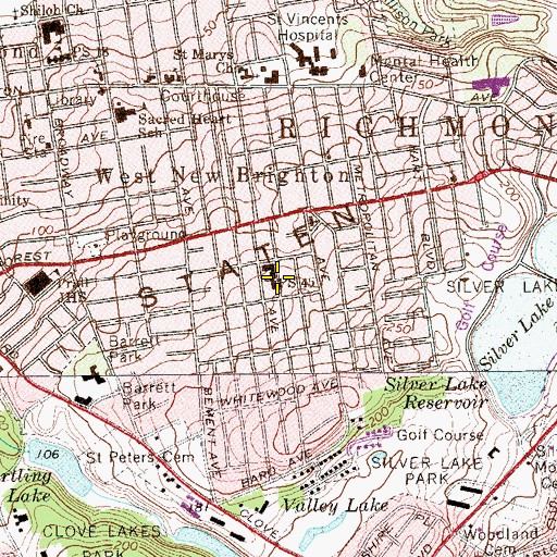 Topographic Map of Public School 45, NY