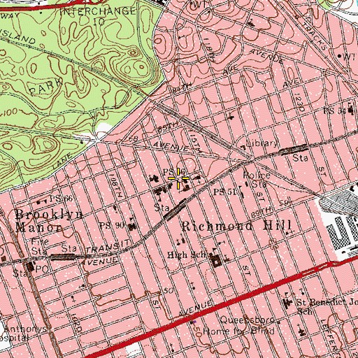 Topographic Map of Public School 56, NY