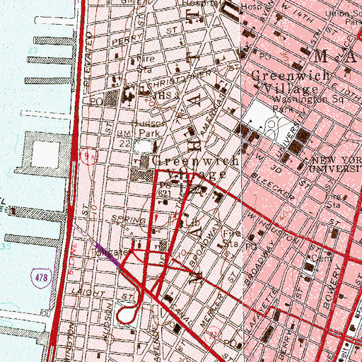 Topographic Map of Public School 621, NY