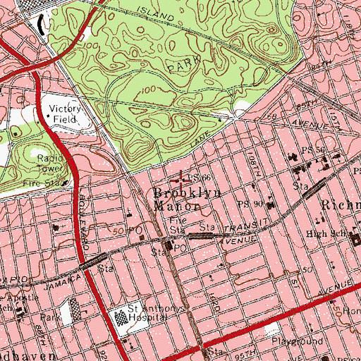 Topographic Map of Public School 66, NY