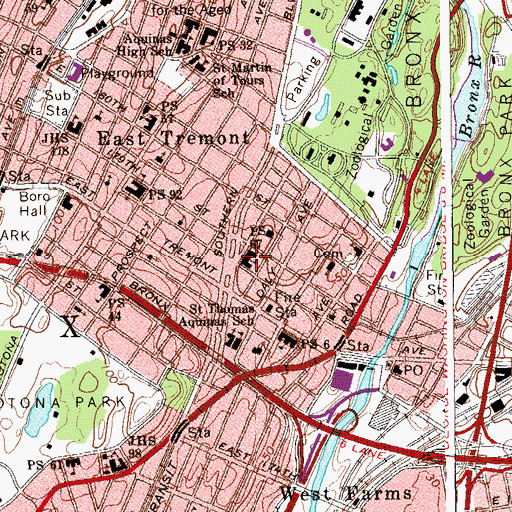 Topographic Map of Public School 67, NY