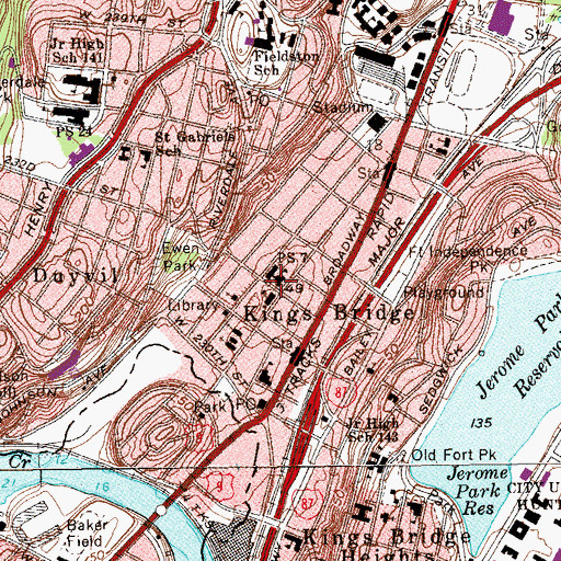 Topographic Map of Public School 7, NY