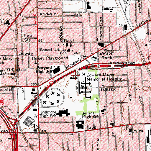 Topographic Map of Public School 84, NY