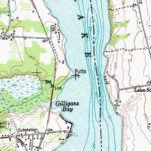 Topographic Map of Putts Point, NY