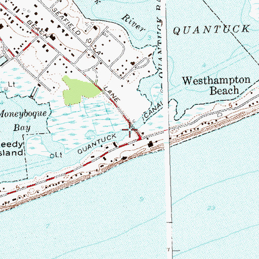 Topographic Map of Quantuck Canal, NY