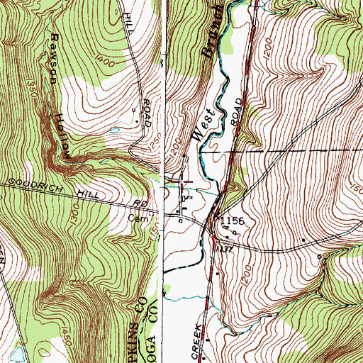 Topographic Map of Rawson Hollow, NY
