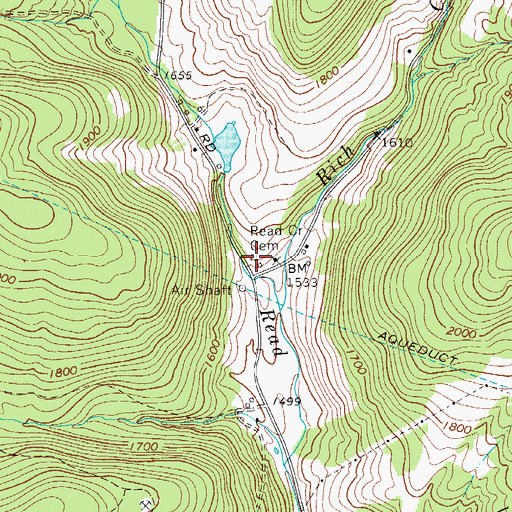 Topographic Map of Read Creek Cemetery, NY