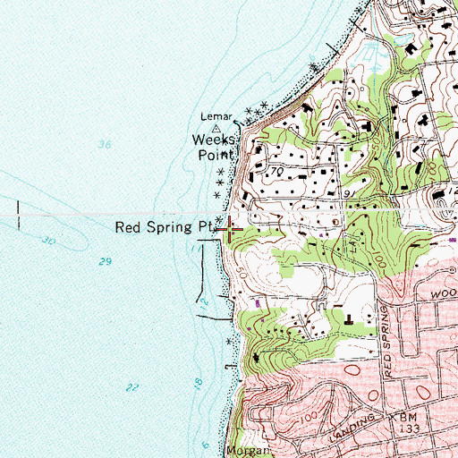 Topographic Map of Red Spring Point, NY