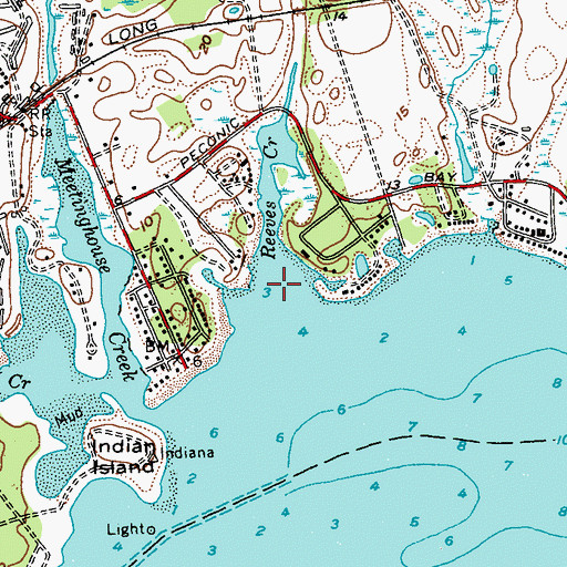 Topographic Map of Reeves Creek, NY