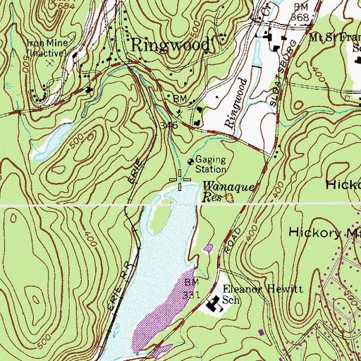 Topographic Map of Ringwood River, NY