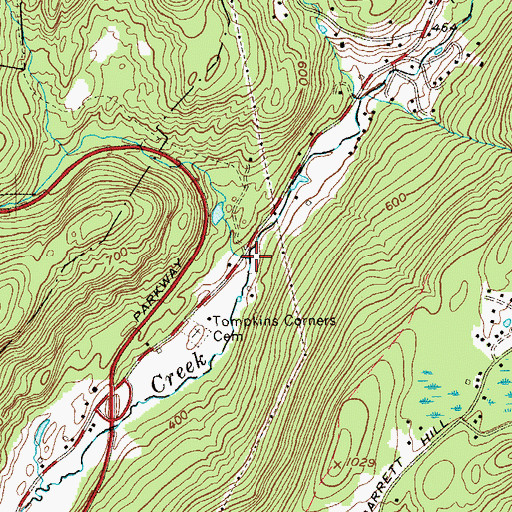 Topographic Map of Roaring Brook, NY