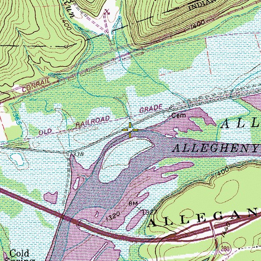Topographic Map of Robinson Run, NY