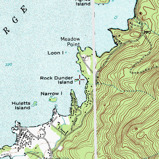 Topographic Map of Rock Dunder Island, NY