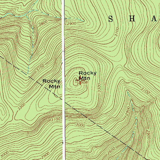 Topographic Map of Rocky Mountain, NY