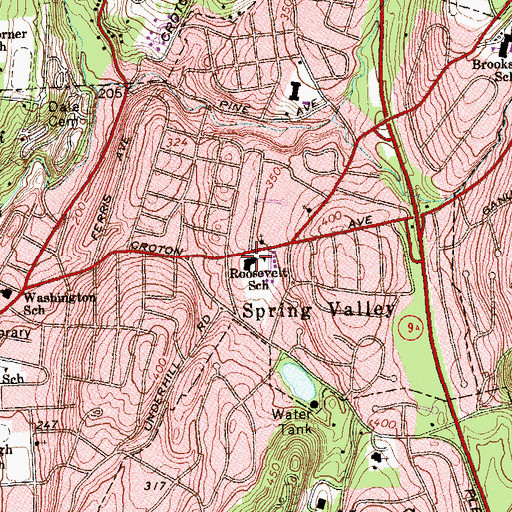 Topographic Map of Roosevelt Education Center, NY
