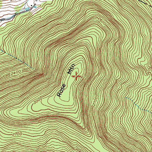 Topographic Map of Rose Mountain, NY