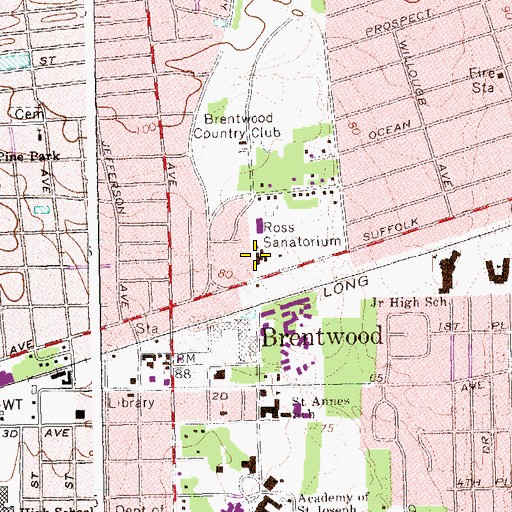 Topographic Map of Ross Sanatorium, NY