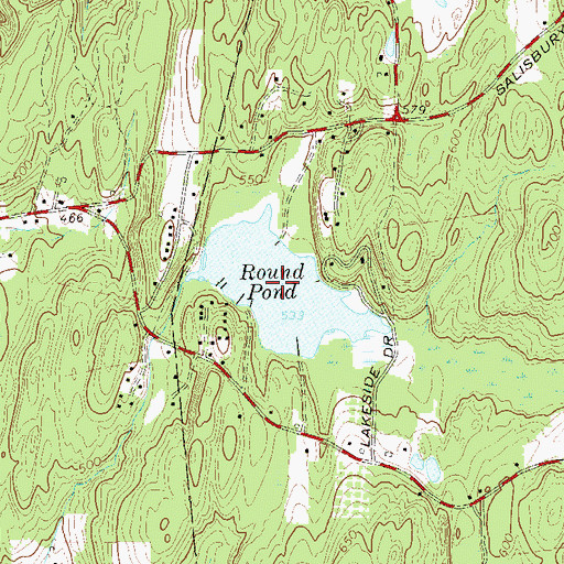 Topographic Map of Round Pond, NY