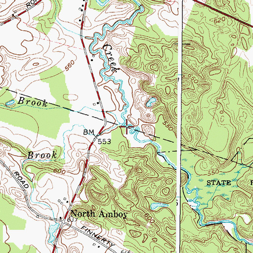 Topographic Map of Rowell Brook, NY