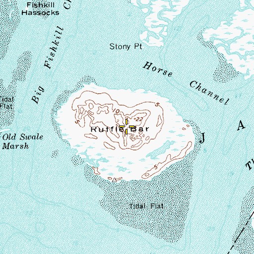 Topographic Map of Ruffle Bar, NY