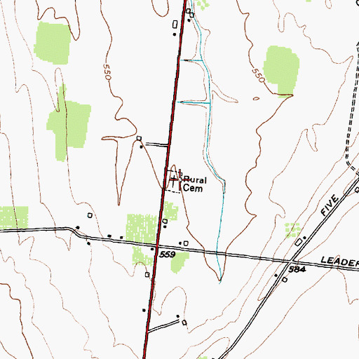 Topographic Map of Rural Cemetery, NY