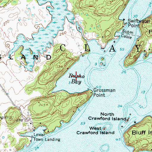 Topographic Map of Rusho Bay, NY
