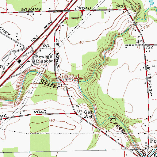 Topographic Map of Rythus Creek, NY