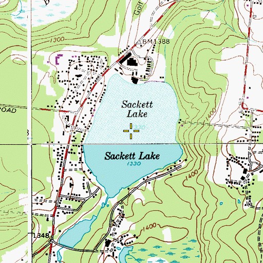 Topographic Map of Sackett Lake, NY