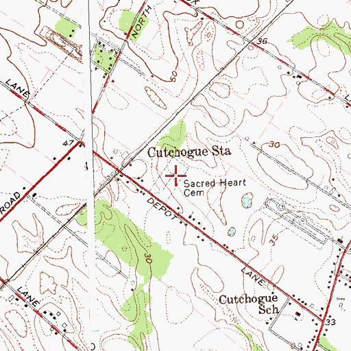 Topographic Map of Sacred Heart Cemetery, NY