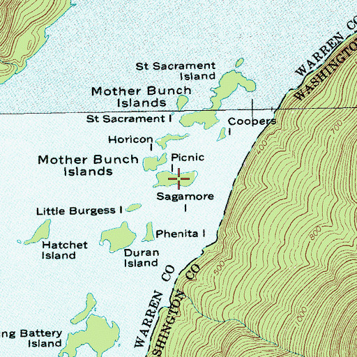 Topographic Map of Sagamore Island, NY
