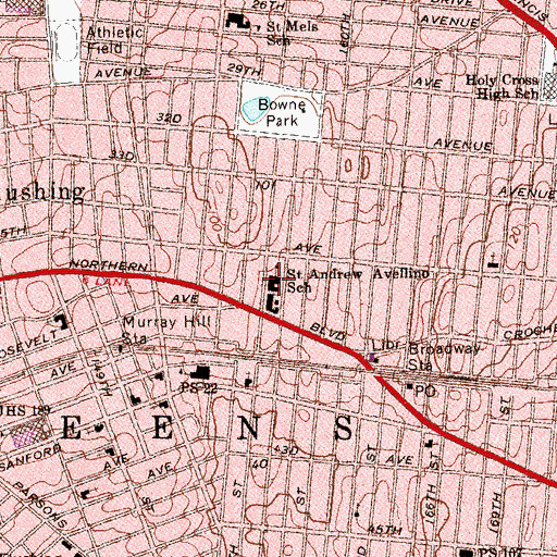 Topographic Map of Saint Andrew Avellino School, NY