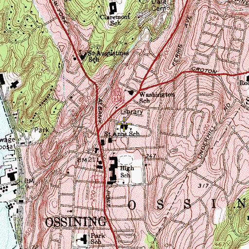 Topographic Map of Saint Anns School, NY