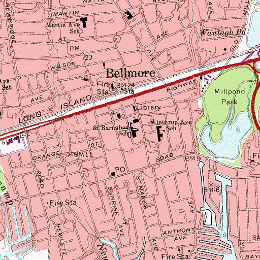 Topographic Map of Saint Elizabeth Ann Seton Regional School, NY