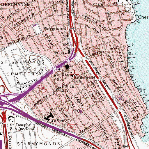 Topographic Map of Saint Benedict School, NY