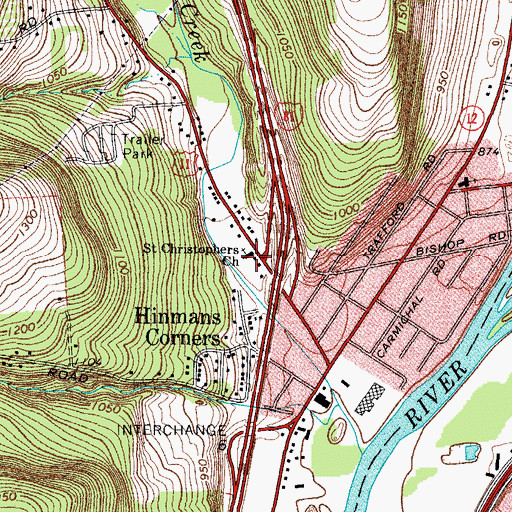 Topographic Map of Saint Christophers Church, NY