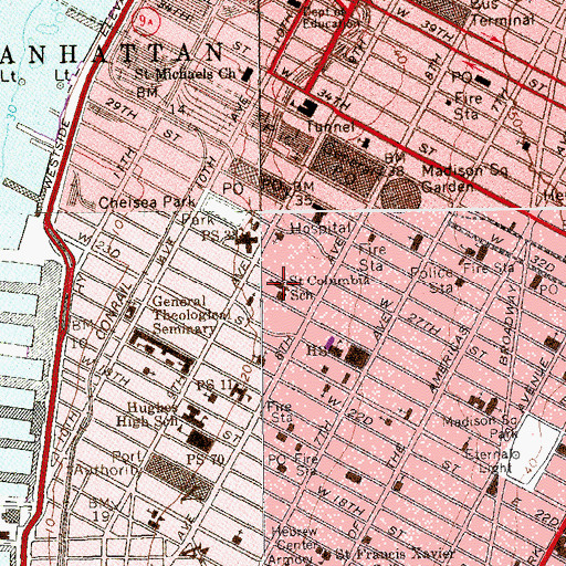 Topographic Map of Saint Columba School (historical), NY