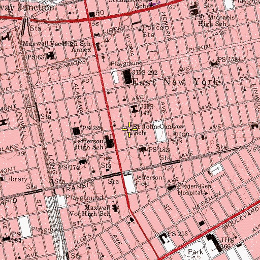 Topographic Map of Saint John Cantius School, NY