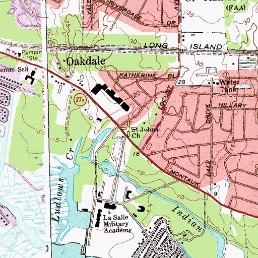 Topographic Map of Saint John Episcopal Church, NY