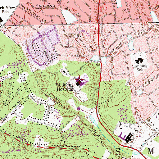 Topographic Map of Saint Catherine of Siena Medical Center, NY