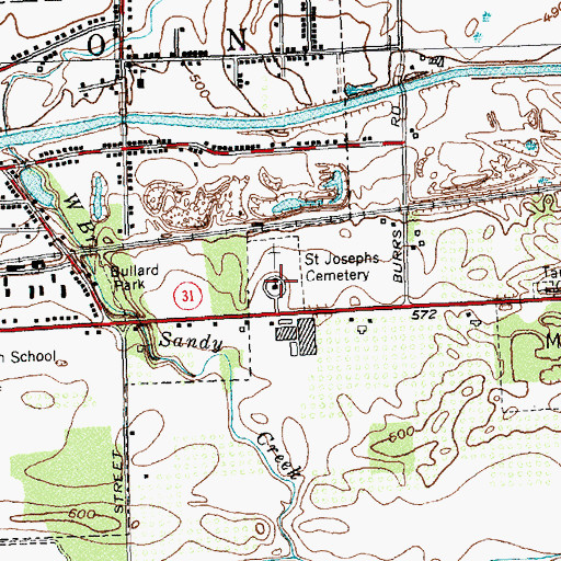 Topographic Map of Saint Josephs Cemetery, NY