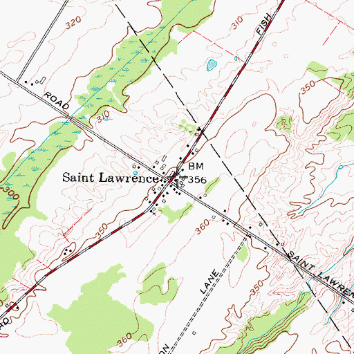 Topographic Map of Saint Lawrence, NY