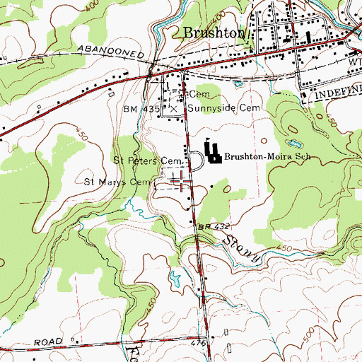 Topographic Map of Saint Marys Cemetery, NY
