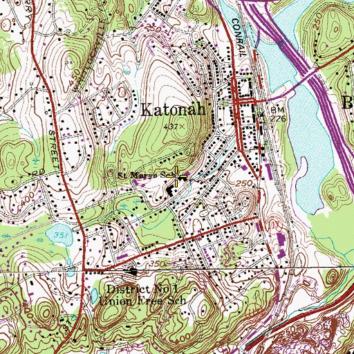 Topographic Map of Saint Marys School, NY