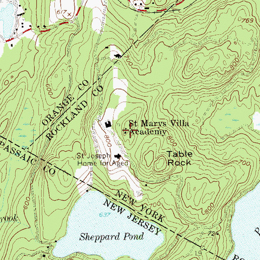 Topographic Map of Saint Marys Villa Academy, NY