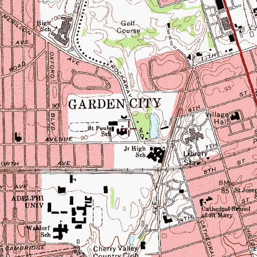 Topographic Map of Saint Pauls School (historical), NY