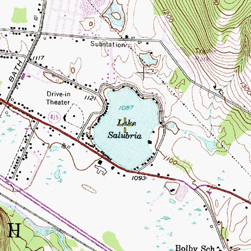 Topographic Map of Lake Salubria, NY