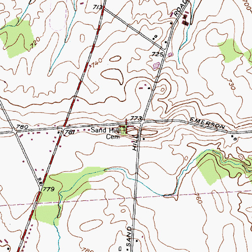 Topographic Map of Sand Hill Cemetery, NY