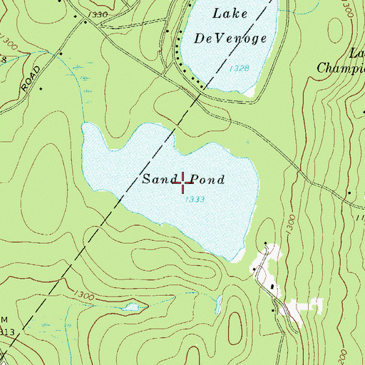 Topographic Map of Sand Pond, NY