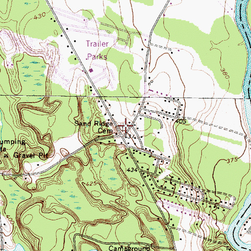 Topographic Map of Sandridge Cemetery, NY