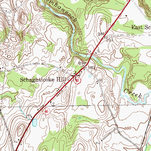 Topographic Map of Schaghticoke Hill, NY
